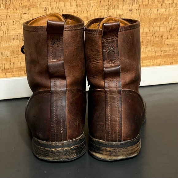 Shoe the Bear Men Brown Leather Lace Up Combat Boots heritage Distressed Size 10 main image 12